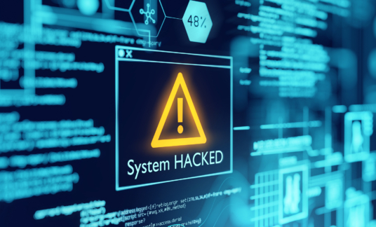 A Computer System Hacked Warning